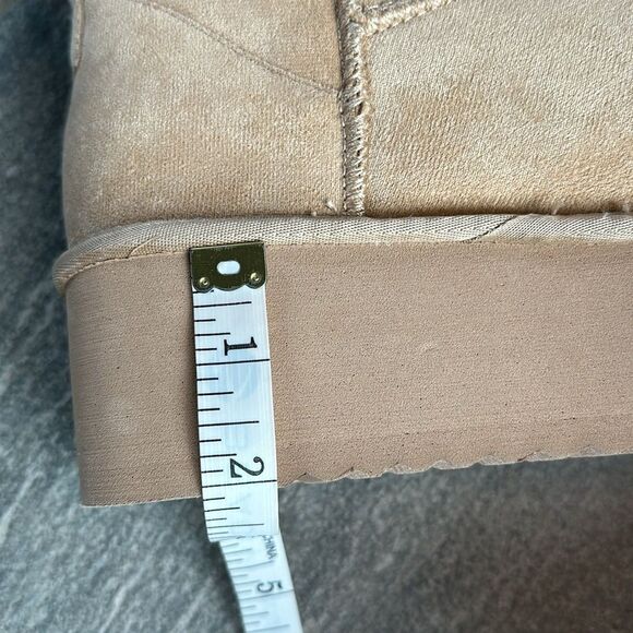 NEW Soda Benji Platform Ankle Bootie Boot Sherpa Faux Fur Lined in Oat Size 7.5 - Picture 11 of 12